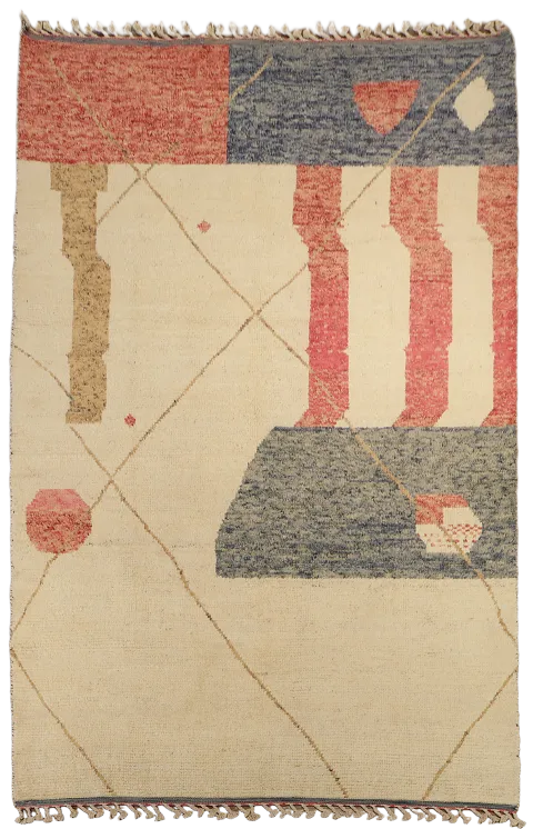 Wool Moroccan Handmade Area Rug 7x11
