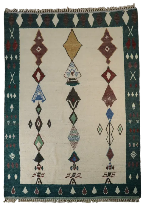 Modern Moroccan Handmade Wool Area Rug 9x13