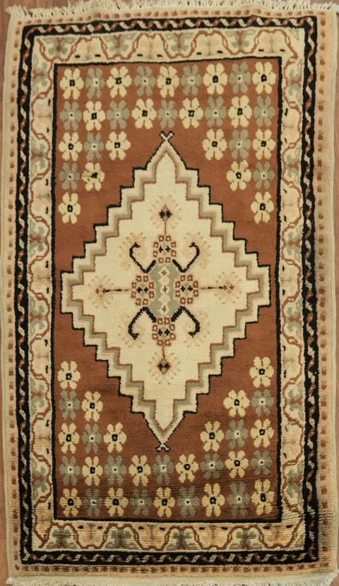 Vintage Handmade Moroccan Wool Rug 3x5
