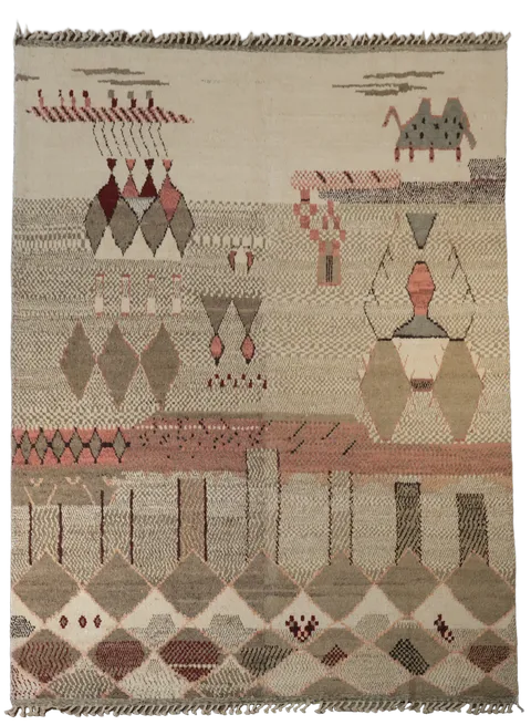 Modern Moroccan Handmade Area Rug 9x13