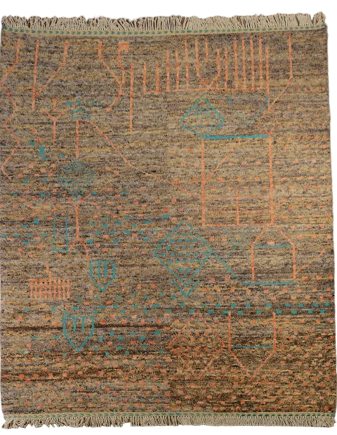 Abstract Moroccan Handmade Area Rug 8x10