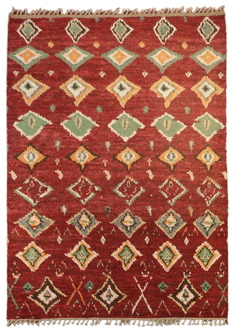 Geometric Moroccan Wool Area Rug 8x11