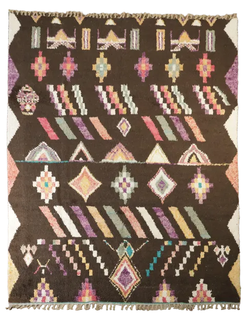 Modern Moroccan Handmade Wool Area Rug 9x12