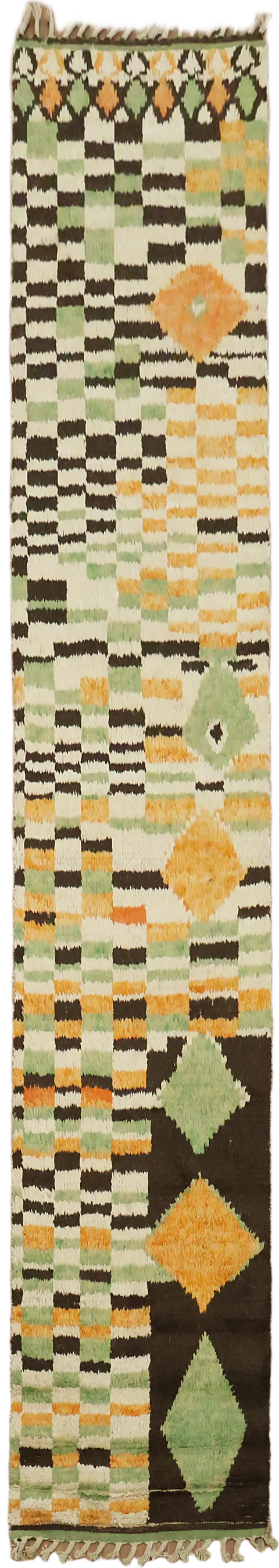 Tribal Moroccan Handmade Runner Rug 3x13
