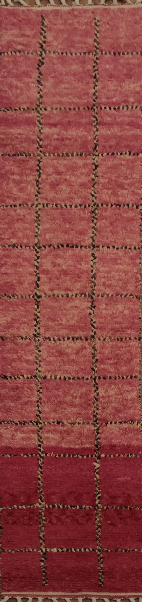 Handmade Moroccan Runner Rug 2x11 with Unique Geometric Design