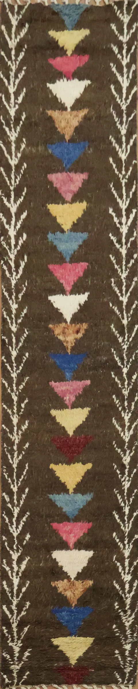 Tribal Moroccan Wool Runner Rug 3x12