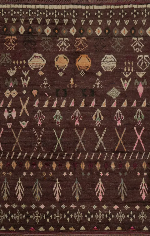 Geometric Moroccan Wool Area Rug 9x13