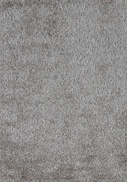 Silver Gray Plush Shaggy Accent Rug 4x6