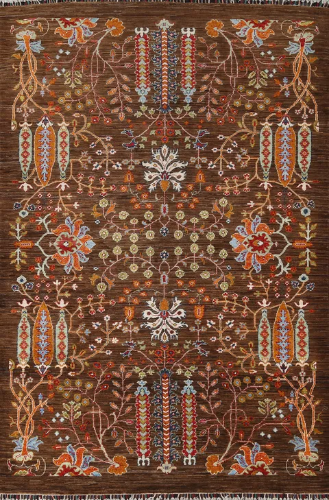 Vegetable Dye Ziegler Wool Area Rug 5x8