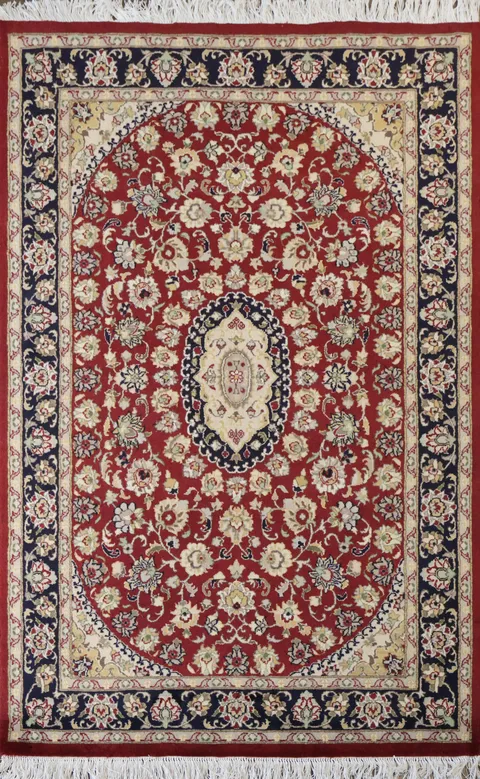 Vegetable Dye Nain Handmade Wool Area Rug 4x6