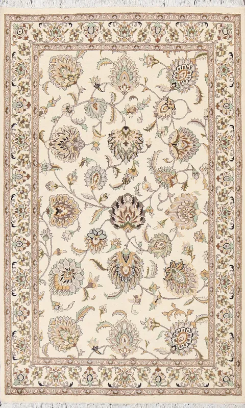 Vegetable Dye Tabriz Wool Area Rug 4x6