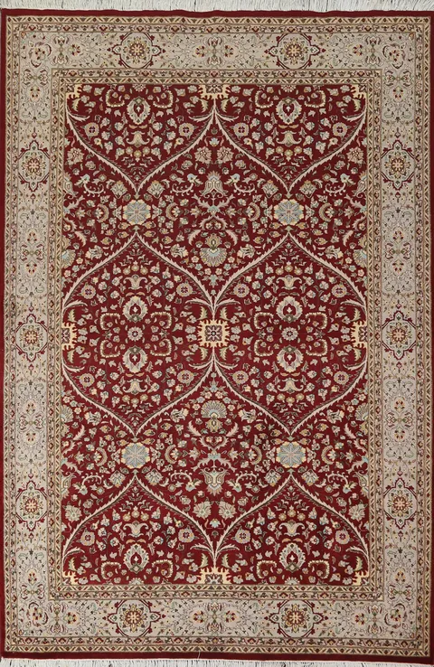 Vegetable Dye Tabriz Wool/ Silk Area Rug 6x9