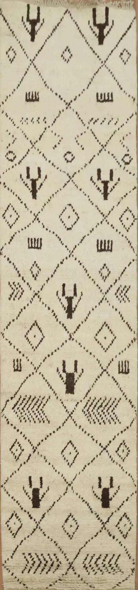 Tribal Moroccan Handmade Runner Rug 3x11