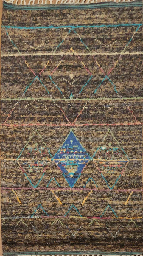 Handmade Moroccan Oriental Area Rug 5x9