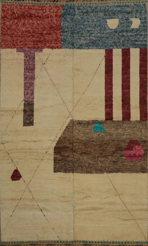 Handmade Moroccan Wool Area Rug 9x13
