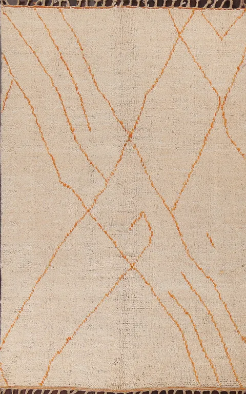 Handmade Moroccan Wool Area Rug 5x8