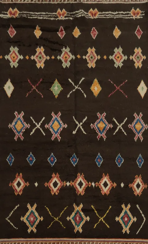 Geometric Moroccan Handmade Area Rug 7x11