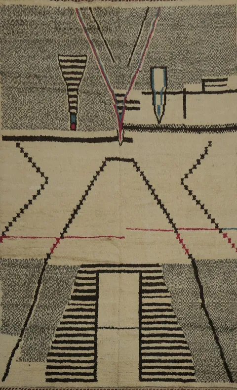 Handmade Moroccan Wool Area Rug 9x13