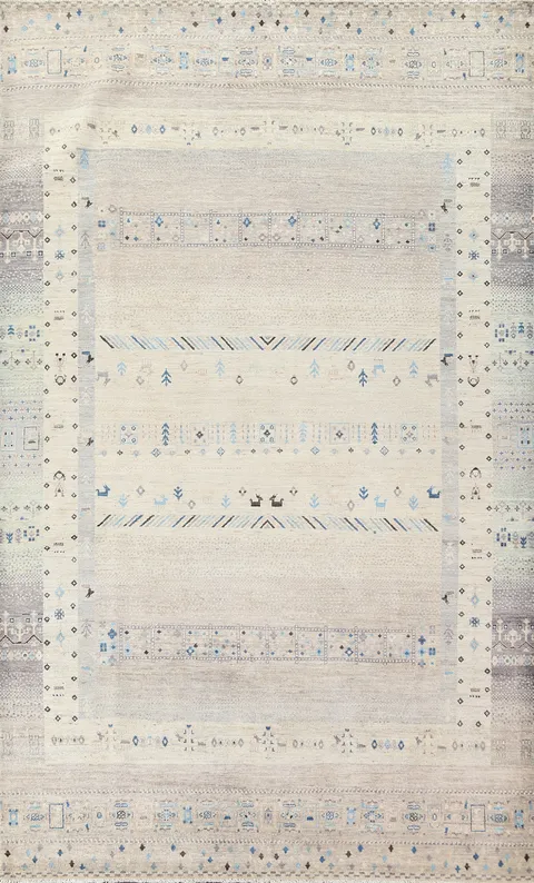 Vegetable Dye Gabbeh Kashkoli Wool Area Rug 7x10
