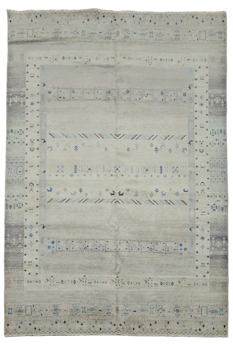 Vegetable Dye Gabbeh Kashkoli Wool Area Rug 7x10