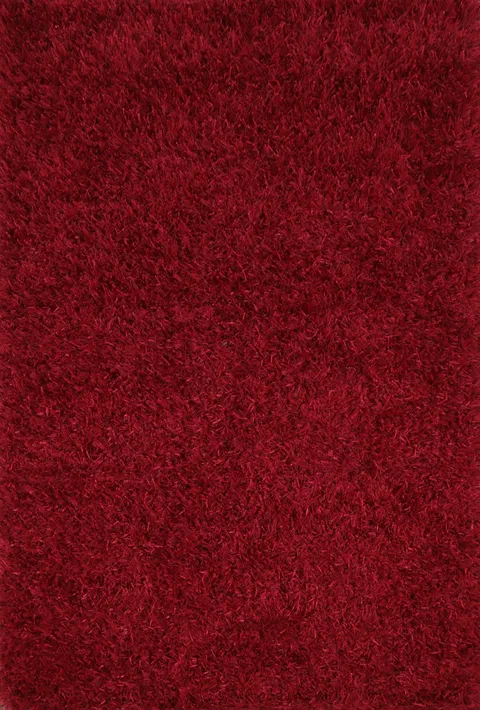 Red Shaggy Shag Modern Accent Rug 4x6