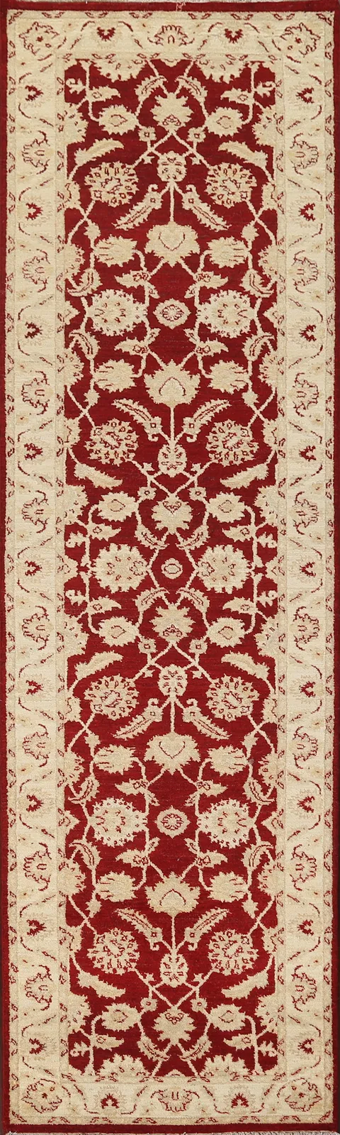 Vegetable Dye Peshawar Chobi Wool Runner Rug 3x10