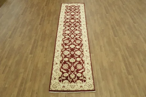 Vegetable Dye Peshawar Chobi Wool Runner Rug 3x10
