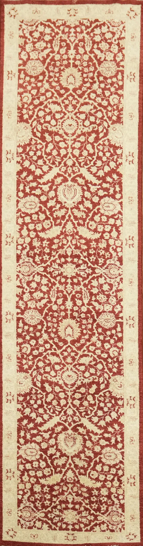 Vegetable Dye Peshawar Chobi Handmade Runner Rug 3x10