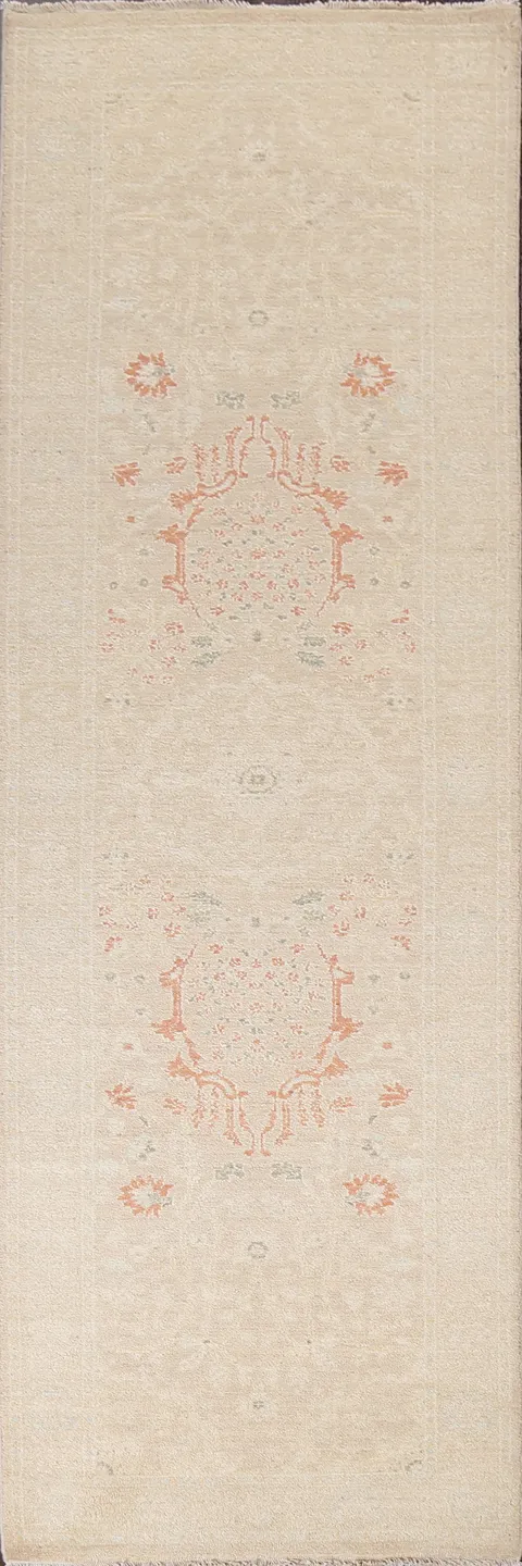 Vegetable Dye Peshawar Chobi Wool Runner Rug 3x10