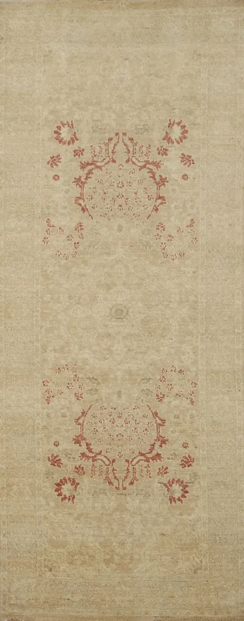 Vegetable Dye Peshawar Chobi Handmade Runner Rug 3x7