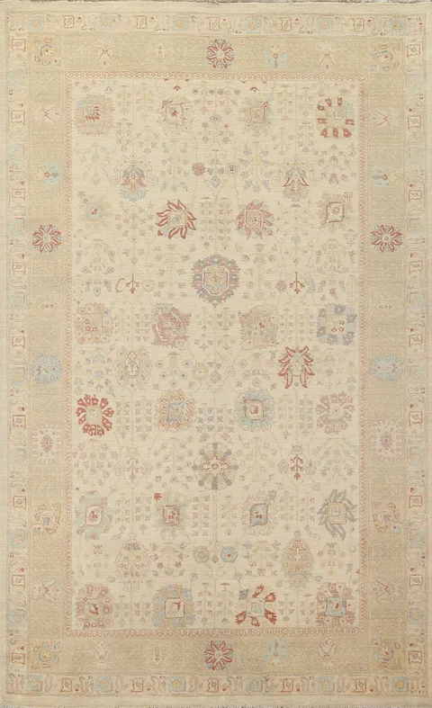 Vegetable Dye Peshawar Chobi Oriental Area Rug 7x10