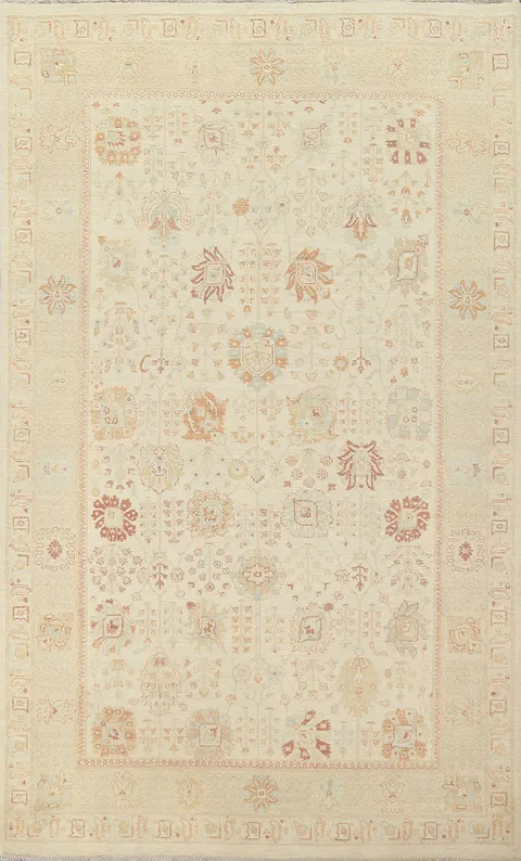 Vegetable Dye Peshawar Chobi Wool Area Rug 6x10