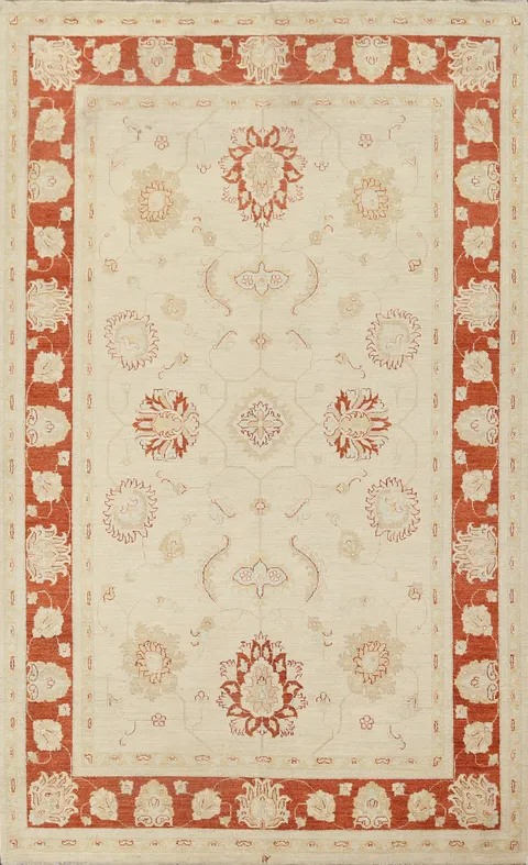 Vegetable Dye Peshawar Chobi Wool Area Rug 7x10