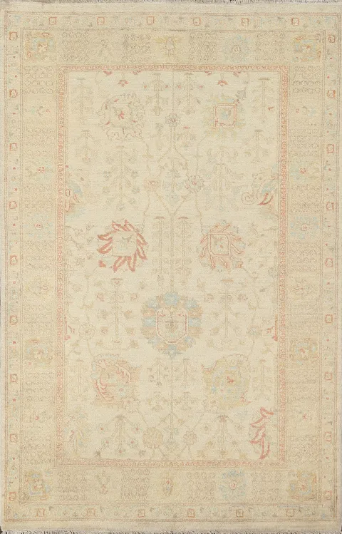 Vegetable Dye Peshawar Chobi Handmade Area Rug 4x6