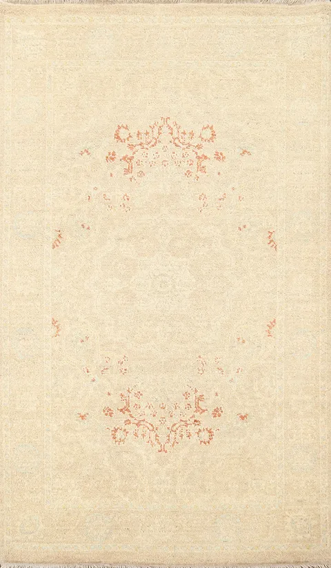 Vegetable Dye Peshawar Chobi Handmade Wool Rug 3x5