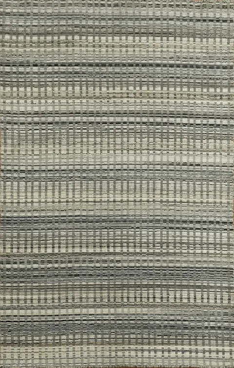 Chic Gray and Beige Stripes Rug for Timeless Elegance 5x8
