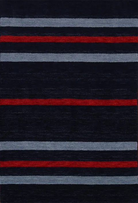 Striped Gabbeh Wool Area Rug 4x6