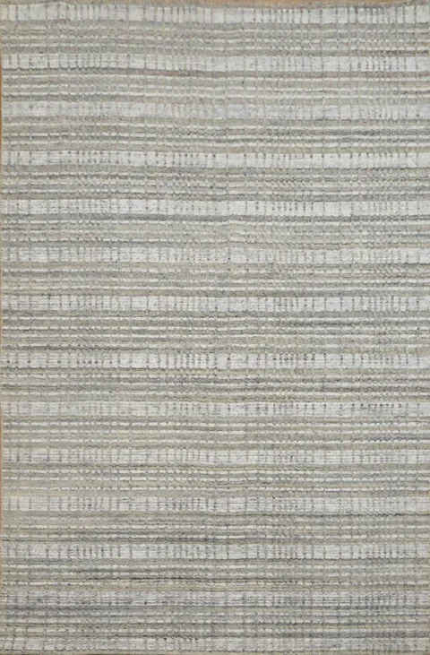Striped Contemporary Wool Area Rug 5x8