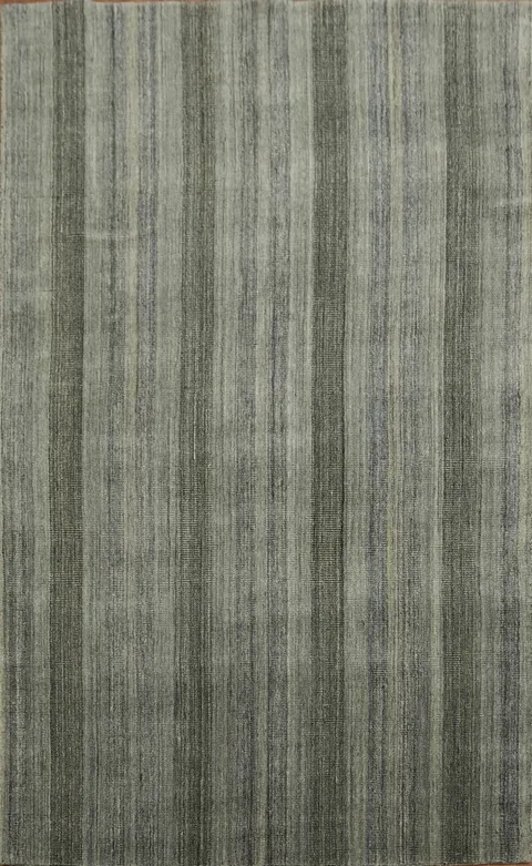 Striped Contemporary Wool Area Rug 5x8