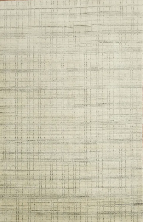 Checkered Gabbeh Wool Area Rug 5x8