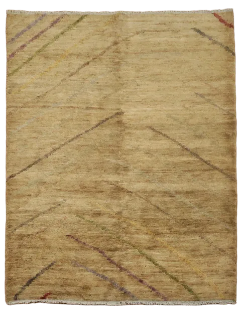 Hand-Knotted Abstract Oriental Area Rug 6x7