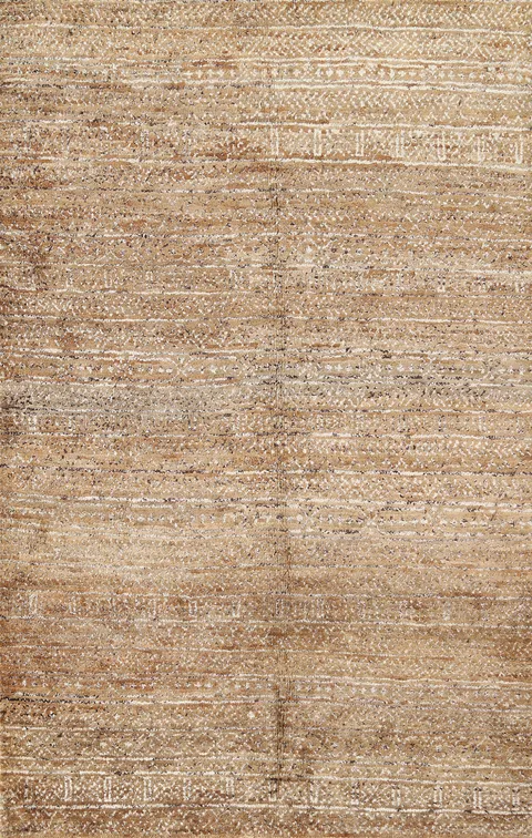 Hand-Knotted Contemporary Oriental Area Rug 6x9