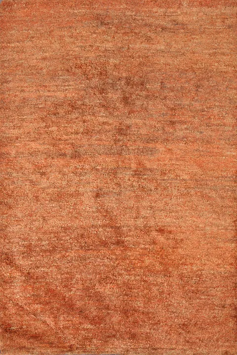 Orange Contemporary Oriental Area Rug 6x8