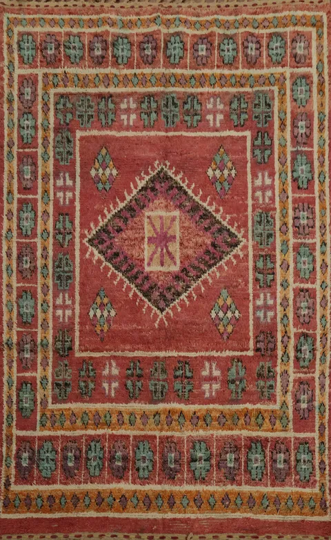 Vibrant Moroccan Wool Area Rug 8x11 Bring Life to Any Room or Office