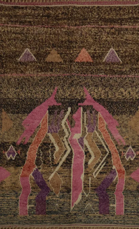 Bohemian Moroccan Area Rug 7x10 with Geometric Patterns