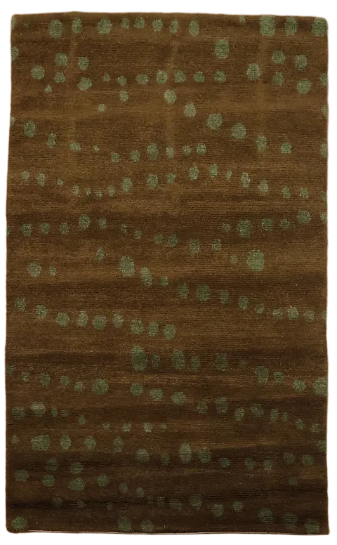 Vegetable Dye Nepalese Modern Wool Rug 3x5