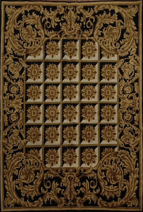 Opulent Home Decor Floral Baroque Pattern Nepalese Area Rug 8x9