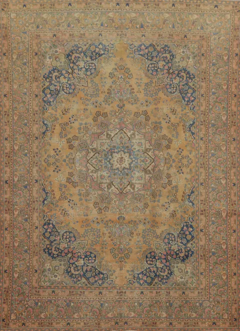 Handmade Wool Mashad Persian Area Rug 9x12