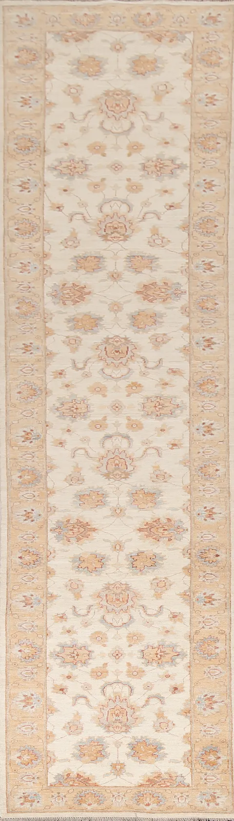 Vegetable Dye Peshawar Wool Runner Rug 3x13