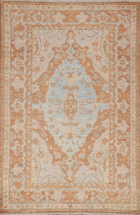 Geometric Oushak Turkish Rug 3x5